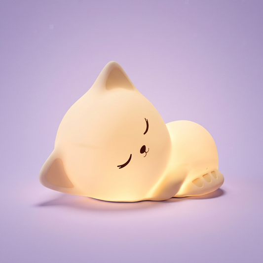 Søvnig Kat Silikone Natlampe